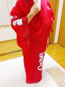 田中選手のカープ浴衣でハロウィンパーティーへ