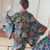 魅惑の着物コーディネート：染め大島紬×小袋帯×アンティーク長羽織り