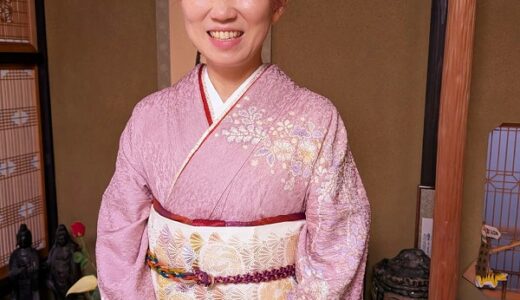 【広島市安佐南区高取】卒業式の出張着付け＆ヘアセット｜優しいピンクの訪問着で華やかな一日に