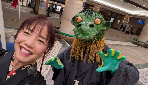 広島「えんこうさん」祭りで着物ショーの着付けとヘアセット｜江戸から現代までの着物の移り変わりを表現【広島駅 出張着付け】