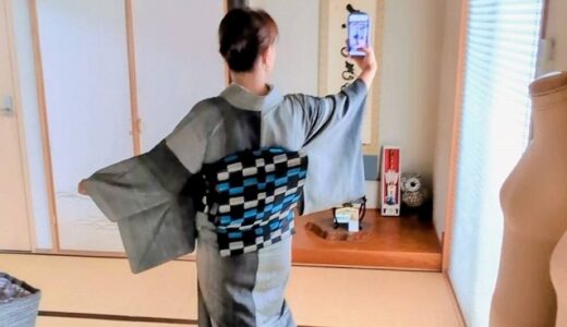 広島で楽しむ6月の着物コーデ｜単衣の塩沢紬に夏帯で涼やかに